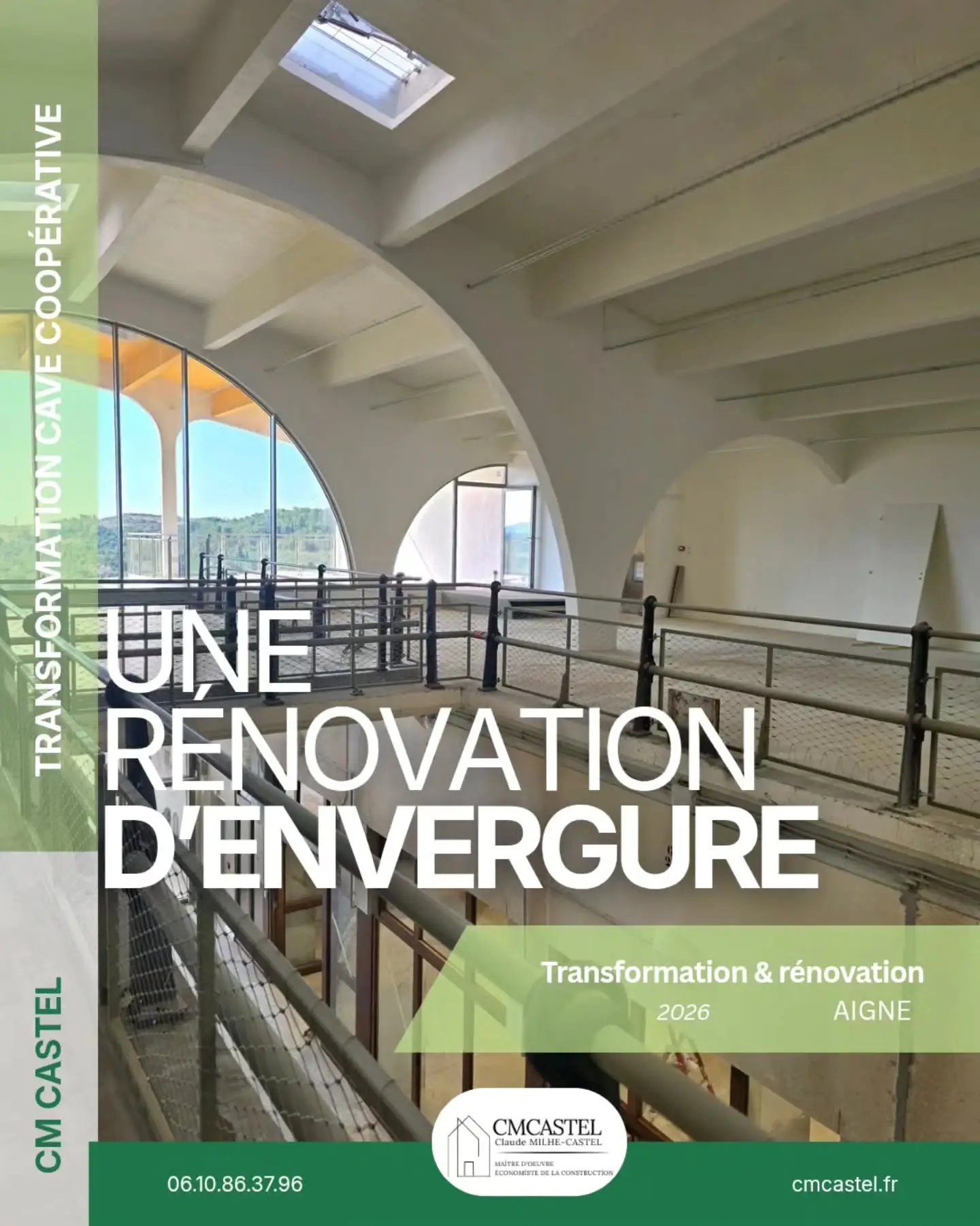 Publication Instagram : une rénovation d'envergure, transformation d'une cave coopérative à Aigne